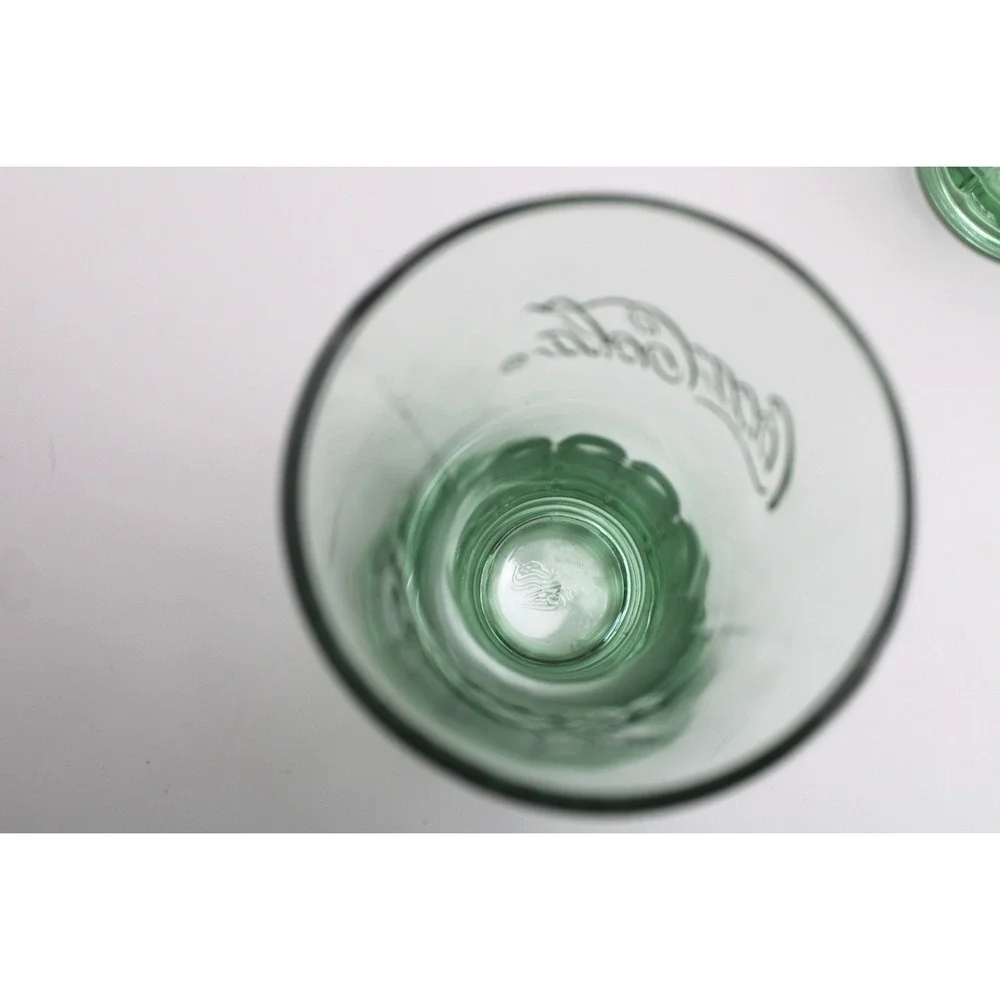 Vintage Coca-Cola Green‎ Glass Tumbler Set 6 Retro Collector Drinkware
